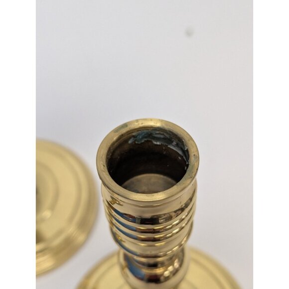 Lot of 3 Assorted Baldwin Solid Brass Candlesticks Candle Holders 7" 5" 3" - Picture 3 of 7